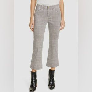 $360 Frame Women Gray Red Plaid Crop Jeans Slim Boot Cut Leg Denim Pants